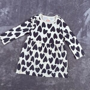 Baby Cat Jack Heart Dress and Panty Set 18M Long Sleeve Black White